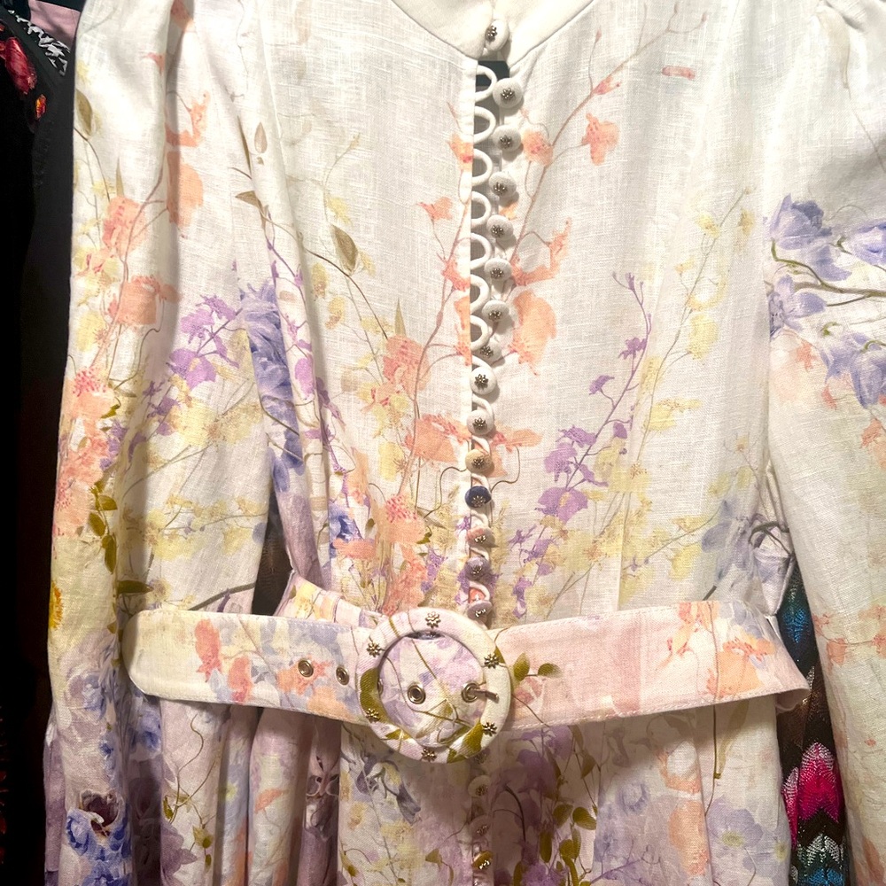 Zimmerman dress worn once for an hour to a wedding. Gorgeous linen button collar